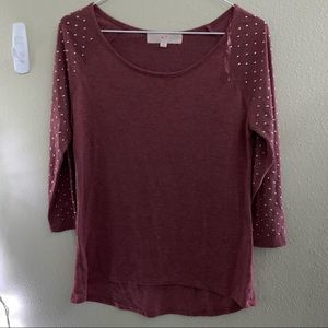 w.f. Studded Maroon Top